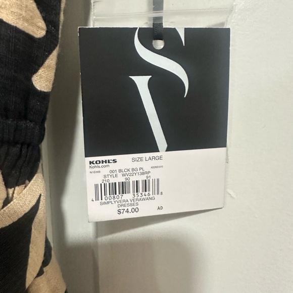 Vera Wang Black and Cream Patterned Dress - Picture 2 of 4